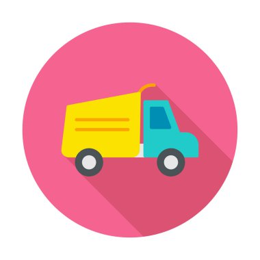 Web ve mobil uygulama tasarımınız için kamyon simgesi vektörü, kargo kamyonu logosu konsepti