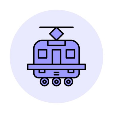 Tramvay simgesi. Moda Tramvay işareti logosu