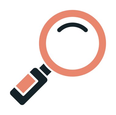 Büyüteç simgesi düz stil. Loupe renk simgesini ara. Vektör illüstrasyonu 