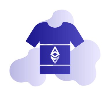 Ethereum tişörtlü. Web simgesi basit illüstrasyon 