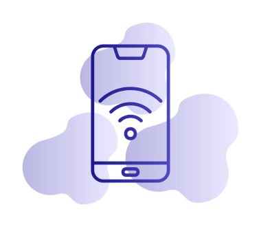 Akıllı telefondaki wifi imzası, basit simge vektör illüstrasyonu