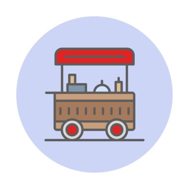 Yemek arabası simgesinin vektör illüstrasyonu 