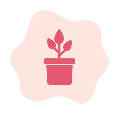 pot simge vektör çizim bitki