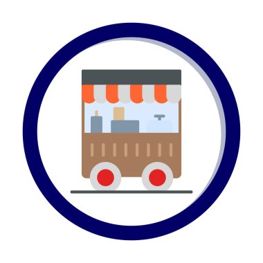 Yemek arabası simgesinin vektör illüstrasyonu 