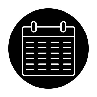 Takvim düzlüğü simgesi, vektör illüstrasyonu 