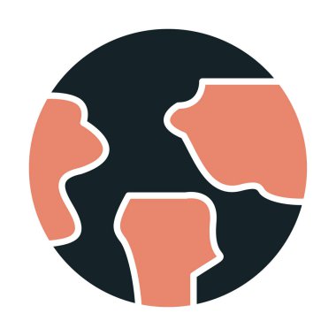 Dünya küresel ikonunun vektör illüstrasyonu