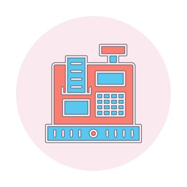 Kasiyer Makine simgesi vektör illüstrasyonu