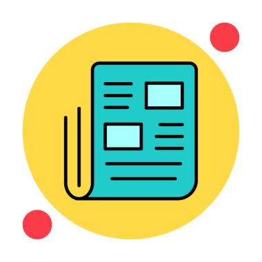 Haber kağıdı simgesi, vektör illüstrasyonu basit tasarım