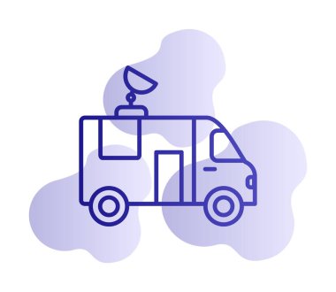 News Van düz vektör simgesi