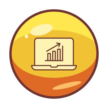 Dizüstü bilgisayarda basit büyüme grafiği, vektör illüstrasyonu