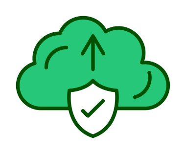 Vektör simgesi yükle, bulut depolama sembolü. Web sitesi veya mobil uygulama için modern, basit düz vektör çizimi