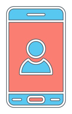 Mobil Kullanıcı simgesi vektör çizimi