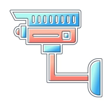 Basit bir CCTV kamera simgesi, vektör illüstrasyonu