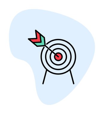 Basit hedef simgesi, hedef, vektör illüstrasyonu