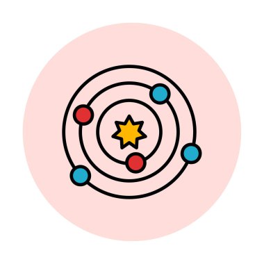 Güneş sistemi. Gezegenler Güneş 'in etrafında döner.