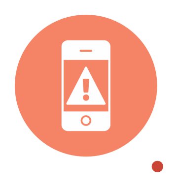 Mobil Uyarı simgesi vektör illüstrasyonu