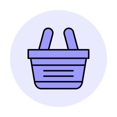 Alışveriş sepeti ikonu vektör illüstrasyonu          