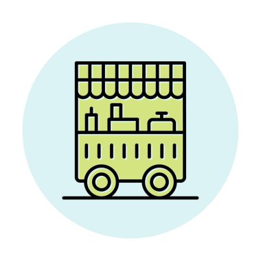 Yemek arabası simgesinin vektör illüstrasyonu 