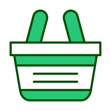 Alışveriş sepeti ikonu vektör illüstrasyonu          