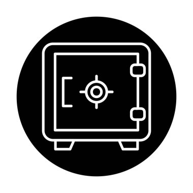 Güvenli simge, loker işareti, vektör illüstrasyonu