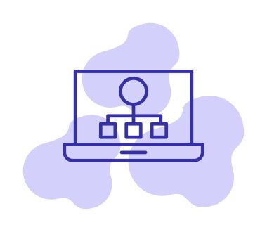 Basit Laptop Ekran simgesi, vektör illüstrasyonu