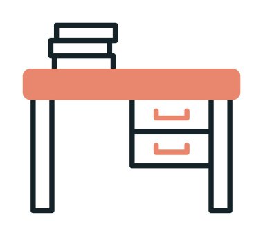 Çalışma masası simgesi, vektör illüstrasyonu basit tasarım