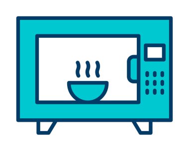 mikrodalga fırın ağı basit simge illüstrasyonu