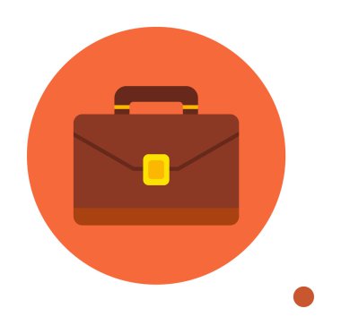 Evrak çantası vektör düz simgesi. İş durumu simgesi, bavul emojisi, vektör illüstrasyonu