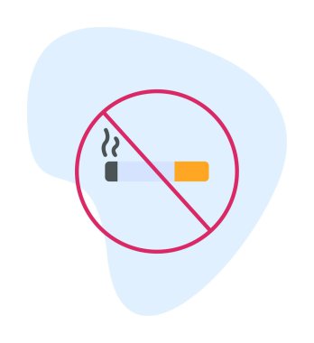 Beyaz arkaplanda sigara içme vektörü illüstrasyonu yok