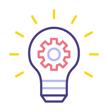 Fikir ampul ikonu vektör illüstrasyonu             