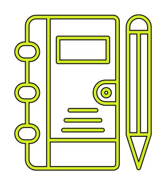 not defteri simgesi soyut arkaplan vektöründe izole edildi