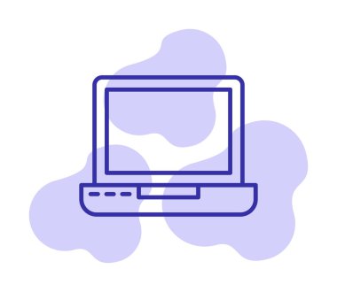 dizüstü bilgisayar simgesi, vektör illüstrasyonu basit tasarım 