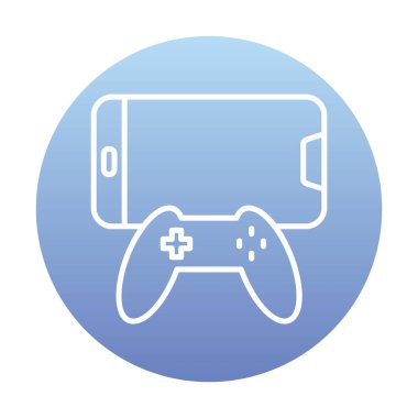 Joystick ve Mobile. Web simgesi basit illüstrasyon                