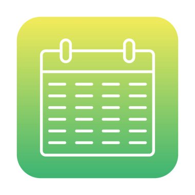 Takvim düzlüğü simgesi, vektör illüstrasyonu 