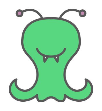 Sevimli uzaylı karakter Vektör illüstrasyonu