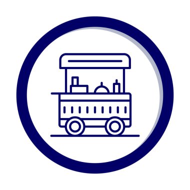 Yemek arabası simgesinin vektör illüstrasyonu 