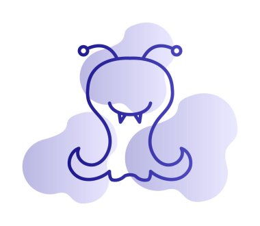 Sevimli uzaylı karakter Vektör illüstrasyonu