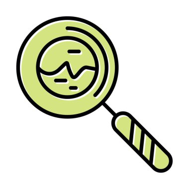 Büyüteç simgesi. Arama tuşu, renkli vektör illüstrasyonu 