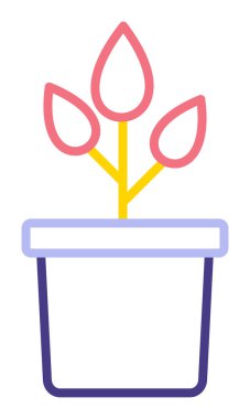 pot simge vektör çizim bitki