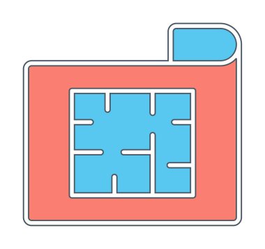 Ev Planı web simgesi, vektör illüstrasyonu