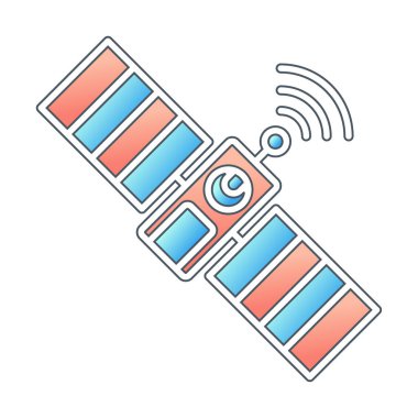 Uydu Simgesi, vektör illüstrasyonu