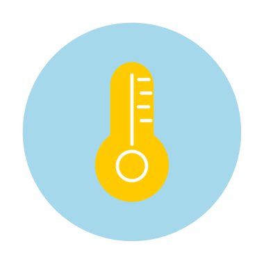 Arkaplanda izole edilmiş termometre simgesi düz biçimi.