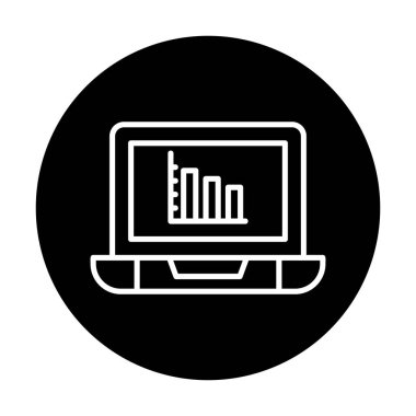 Çevrimiçi Bar Grafik simgesi vektör illüstrasyonu