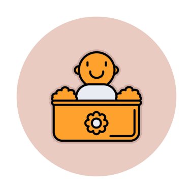 Bebek Banyo ikonu, vektör çizimi. çizgi film karakter biçimi.