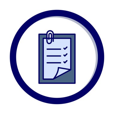 Basit not defteri arayüzü simgesi, vektör illüstrasyonu