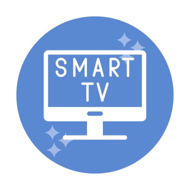 Basit Akıllı TV simgesi, vektör illüstrasyonu