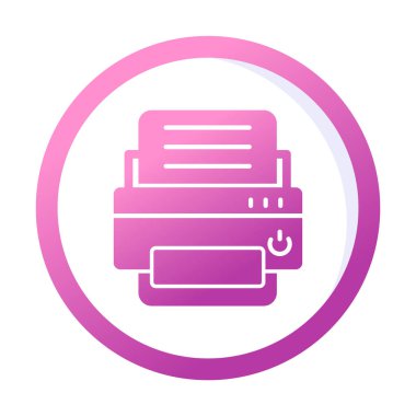 yazıcı simgesi web basit illüstrasyon