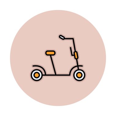 Scooter simgesi vektör illüstrasyonunu tekmele