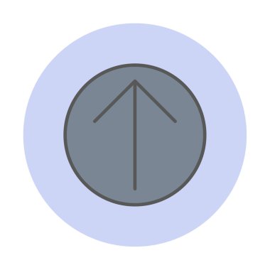 Yukarı ok simgesi, vektör illüstrasyonu, arayüz için düz tasarım 