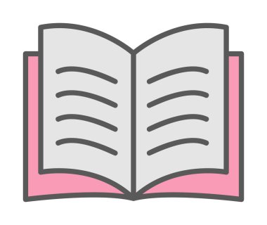 kitap düz simge vektör çizim